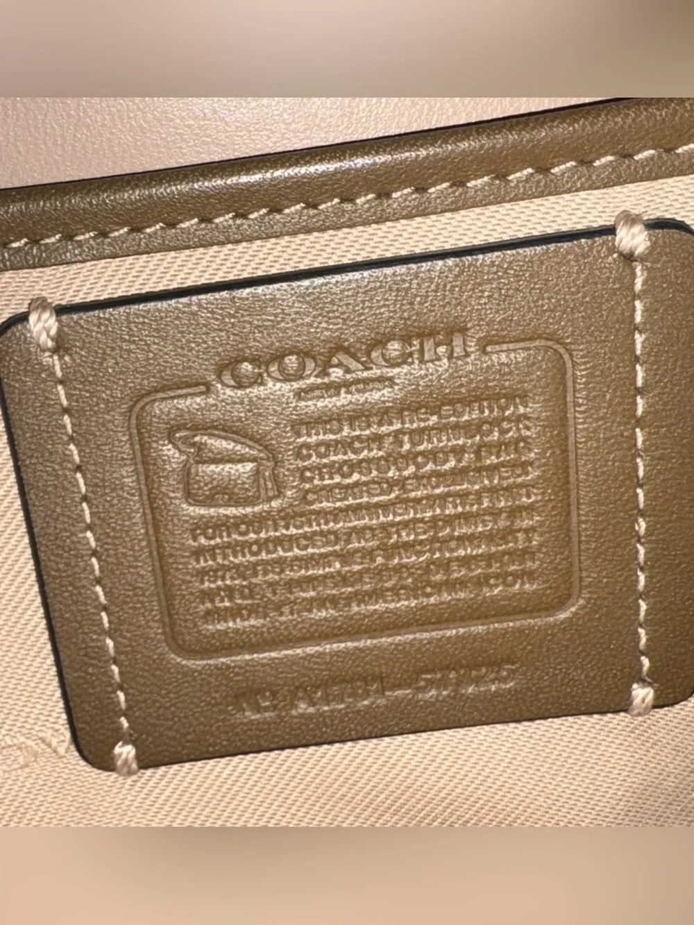 COACH Taupe Glove-tanned Leather Turn-lock Crossbody Bag 2017 (57325) RE-ISSUE
